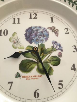 Portmeirion “botanic Garden” Blue Primrose 10½ " Wall Clock Aa Battery