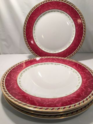 Royal Albert Old Country Rose Seasons Of Color 2006 10.  75 " Red Dinner Plates 2