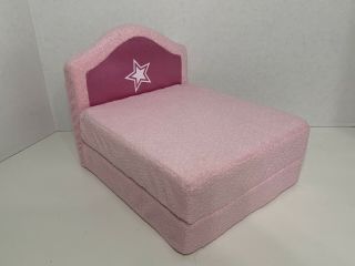 American Girl Pink Star Fold - Up Foam Flip Doll Bed Chair Ag Hotel Exclusive