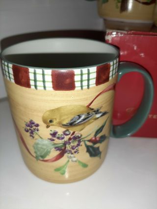 LENOX Set 6 Coffee Tea MUGS Winter Greetings BIRDS Cardinal GoldFinch Nuthatch 2