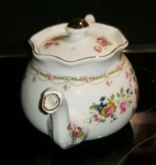 Arthur Wood & Son Staffordshire England Porcelain Teapot 6415 Lidded Floral EUC 3