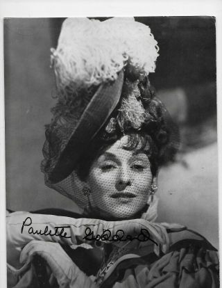 Paulette Goddard Autographed 9x12 Book Photograph 