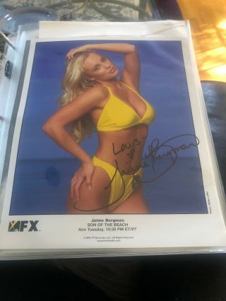 Son Of The Beach Signed 8x10 Jaime Bergman With Guarantee Proof Sexy Photo V