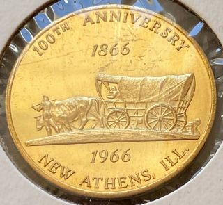 1966 Athens Illinois $0.  50 Trade Token - 100th Anniversary Dollar