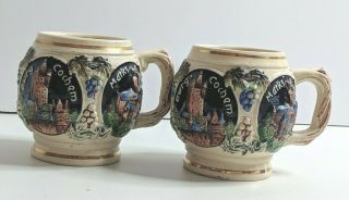 2 Vintage King 800 Mugs Steins Germany Landmarks Cider Coffee Tea Beer