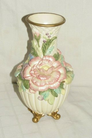 Fitz And Floyd Classics Porcelain Vase Floral Pastels