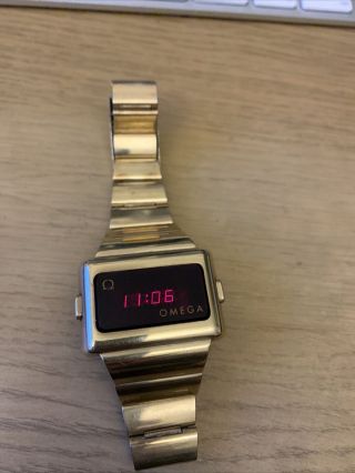 1974 Omega Tc Time Computer Gold Plated Kojak Watch Vintage
