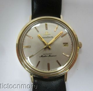 Vintage 14k Gold Jaeger Lecoultre Automatic Master Mariner Date Watch Mens