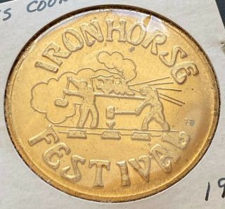 1982 Cass County Indiana $1 Trade Token - Iron - Horse Festival Half Dollar
