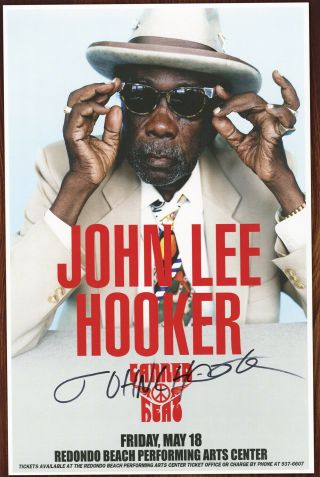 John Lee Hooker Autographed Concert Poster Crawlin 