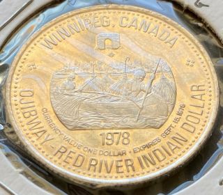 1978 Winnipeg Manitoba Trade Dollar $1 Token - Sgt Tommy Prince