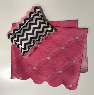Pink Bed Spread Sheet Blanket And Chevron Pillow From 2015 Barbie Dream House
