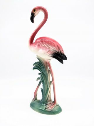 Vintage Mcm Ceramic Pottery Pink Flamingo Figurine 10 - 1/4 " Model 400 Usa