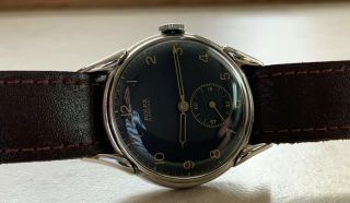 VTG ROLEX MARCONI BLACK DIAL NICKEL PLATED CASE FROM 1930 APROX 6