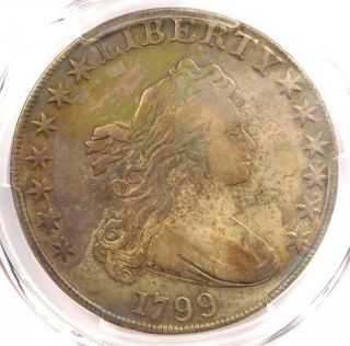 1799 Draped Bust Silver Dollar $1 Coin Bb - 165 B - 8 - Pcgs Vf Detail - Rare