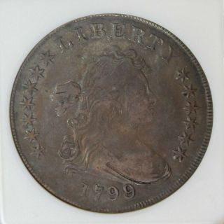 1799/8 $1 Draped Bust Silver Dollar Anacs Vf20