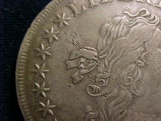 1798 Draped Bust Silver Dollar; Heraldic Eagle; Pointed 9; Very Fine 4