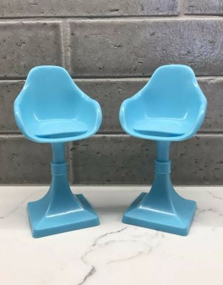 2 Blue Dining Chair Stool - From 2015 Barbie Dream House