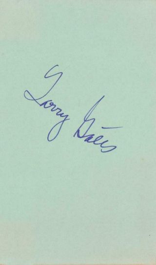 Larry Gates D 1996 Signed 3x5 Index Card Actor/guiding Light