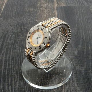 Rise - On Must De Cartier 21 Stainless Gold Plated Ladies Quartz Wrist Watch 50