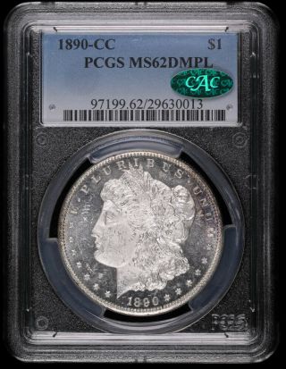1890 Cc Morgan Silver Dollar Coin Pcgs Ms62 Dmpl Cac Deep Mirror Prooflike Cac