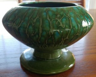 Vintage Freeman - Mcfarlin Originals Green Drip Glaze Ceramic Planter Mcm 4 " X 6 "