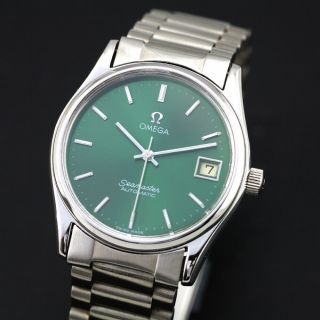 Vintage Omega Seamaster Auto Cal 1012 Date Green Dial Men 