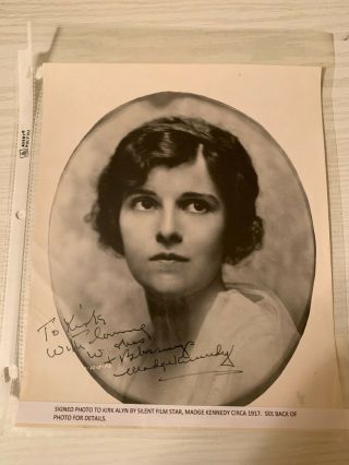Vintage Silent Film Star Madge Kennedy Signed Autograph Photograph