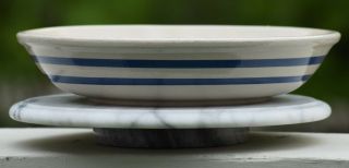Vintage Roseville Ohio Rrp Co.  12 " Pasta Plate Blue Stripe