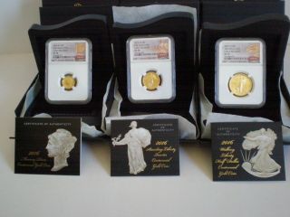 2016 - W 3 Coin Set Centennial Gold Coins Ngc Sp70 Early Releases 100th Anniversar