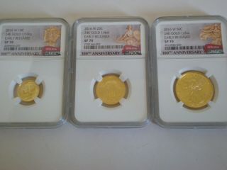2016 - W 3 COIN SET CENTENNIAL GOLD COINS NGC SP70 EARLY RELEASES 100th ANNIVERSAR 4