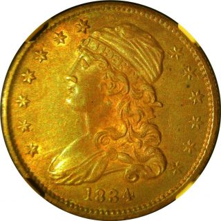 1834 CAPPED BUST QUARTER,  CERTIFIED NGC MS - 64, 6