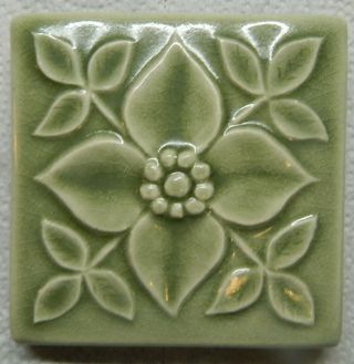 Motawi Tileworks Pansy 4 " X 4 " Art Deco Prairie Art Tile Arts And Crafts