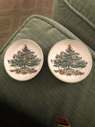 Spode Christmas Tree Butter Pats.  Set Of 3.  Vintage & Hard - To - Find