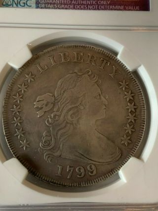 1799/8 $1 Draped Bust Dollar - NGC graded VF DETAILS REPAIRED 2