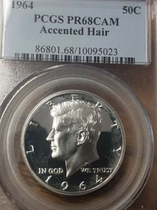 Pcgs 1964 Accented Hair Cam Cameo 50c Half Dollar Kennedy Jfk Coin
