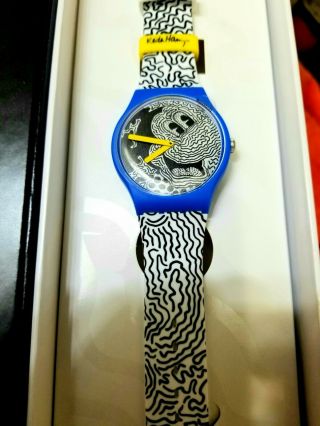 ☆☆keith Haring☆☆ Disney Swatch Watch ♡♡eclectic Mickey Mouse♡♡ Suoz336 Perfect