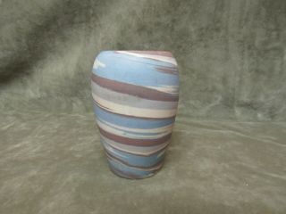 Vintage Arkansas Made Niloak Art Pottery Mission Ware Swirl Vase 4 Med - Smaller