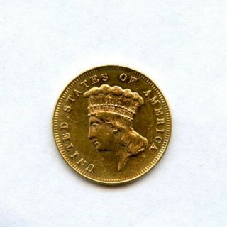 1872 Three Dollar $3 Gold