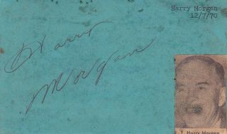 Harry Morgan D.  2011 Signed On 3x5 Index Card Actor/mash