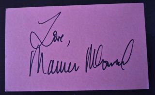Maureen Mccormick Signed 3x5 Index Card " The Brady Bunch " Lifetime.