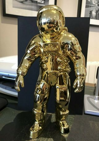 11 Inches Omega Golden Astronaut Statue Figure Moon Watch Speedmaster Display