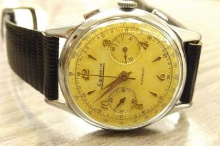 Rare Vintage Swiss Watch Courbelin Chronograph.  Dial With Detail