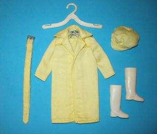 Vintage Skipper Rain Or Shine 1965 Barbie Sis Fashion 1916 Coat Boots Belt Hat