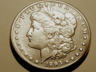 1893 - S Morgan Silver Dollar Very Fine