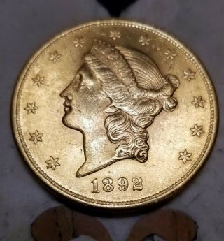 1892 - S $20 Liberty Head Gold Double Eagle