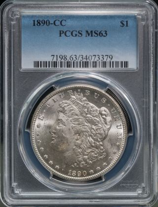 1890 - Cc $1 Morgan Silver Dollar Pcgs Ms63 Silky And Bright S/h 3260