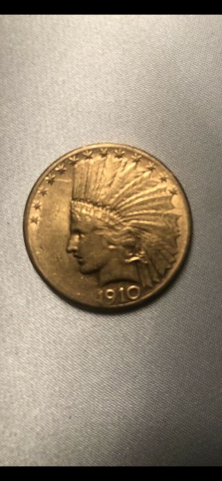 1910 - S $10 Gold Coin Indian Head Eagle