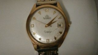Vintage Men ' s 18k solid Gold Bucherer 25 Jewel Wrist Watch. 3