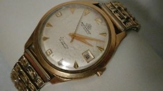 Vintage Men ' s 18k solid Gold Bucherer 25 Jewel Wrist Watch. 4